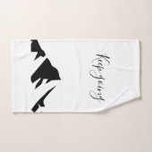 黒モダン保行シンプルき ハンドタオル (ハンドタオル)