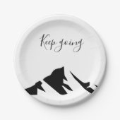 黒モダン保行シンプルき ペーパープレート (正面)