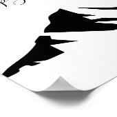 黒モダン保行シンプルき ポスター (角)