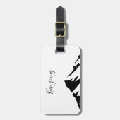 黒モダン保行シンプルき ラゲッジタグ (正面縦)