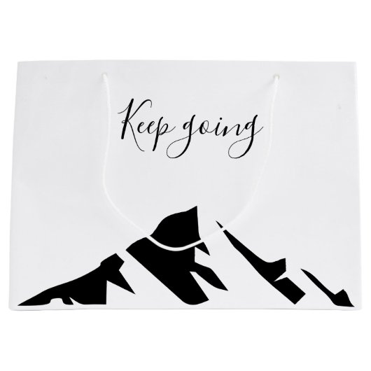 黒モダン保行シンプルき ラージペーパーバッグ (正面)