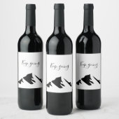 黒モダン保行シンプルき ワインラベル (ボトル)