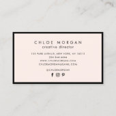 黒モダン光ピンク文字シグネチャーモノグラム 名刺 (裏面)