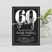 黒モダン六十バースデーパーティー 招待状 (スタンド正面)