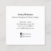 黒モダン円エレガントモチーフ内装デザイン スクエア名刺 (裏面)