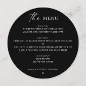 黒モダン円結婚 | ミニマリスト・ラウンド メニュー (正面)
