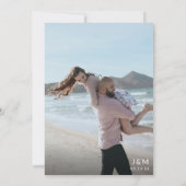 黒モダン写エレガント真Script Monogram結婚の 招待状 (裏面)