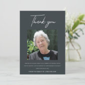 黒モダン写真エレガント悔やみや弔慰記念碑 サンキューカード (スタンド正面)
