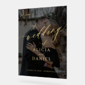 黒モダン写真ス結婚クリプト アクリルサイン (傾斜)