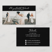 黒モダン写真トレンディー写真書道 名刺 (正面/裏面)