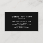 黒モダン写真ミニマルQRコード名刺 名刺 (裏面)