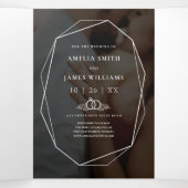 黒モダン写真保存タイポグラフィ 三つ折り招待状 (内部中)