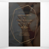 黒モダン写真保存タイポグラフィ 三つ折り招待状 (内部中)