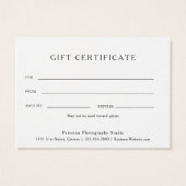 黒モダン写真写真贈与証 (裏面)