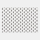 黒モダン冬ピネコーンウォーター ラッピングペーパーシート (正面3)