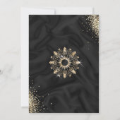 黒モダン冬金ゴールド雪クリスマスパーティー 招待状 (裏面)