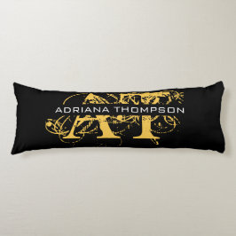 黒モダン動揺して色と金ゴールドモノグラムの ボディピロー