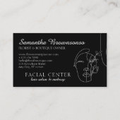 黒モダン化粧顔美容師顔 名刺 (裏面)