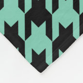 黒モダン千鳥格子の フリースブランケット (角)