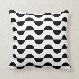 黒モダン半円パターン クッション