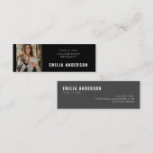 黒モダン卒業写真コールカード コーリングカード (正面/裏面)