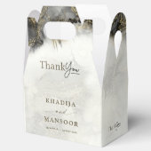 黒モダン印金ゴールドイスラーム結婚の感謝 フェイバーボックス (オープン)