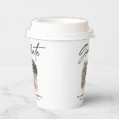 黒モダン台写真エレガント卒業 紙コップ (右)