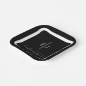 黒モダン名イニシャル紙プレート ペーパープレート (傾斜あり)