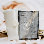 黒モダン名スエレガントクリプト抽象芸術結婚の 招待状