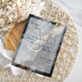 黒モダン名スエレガントクリプト抽象芸術結婚の 招待状