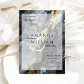 黒モダン名スエレガントクリプト抽象芸術結婚の 招待状