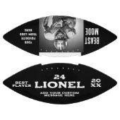 黒モダン名前をカスタムする文字フォトプレーヤー番号 アメリカンフットボール (パネル)