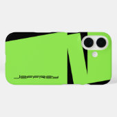 黒モダン名堅牢ミニマリスト付き緑 Case-Mate iPhoneケース (裏面 (横))