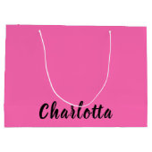 黒モダン名 |ネオンホットピンクカラー ラージペーパーバッグ (裏面)