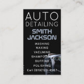 黒モダン圧洗浄移動車洗浄 名刺
