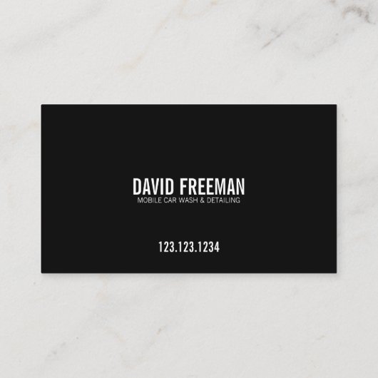 黒モダン圧洗浄移動車洗浄 名刺 (裏面)