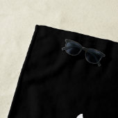 黒モダン夏プールモノグラムの名 ビーチタオル (インサイチュ)