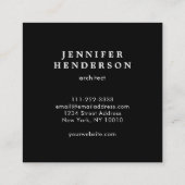 黒モダン大シンプル理石プロフェッショナルミニマル スクエア名刺 (裏面)