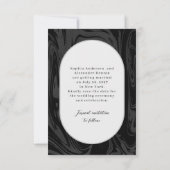 黒モダン大理石のアーチフレーム写真ミニマリスト セーブザデート (裏面)