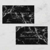 黒モダン大理石シンプルタイポグラフィ 名刺 (正面/裏面)