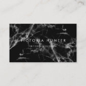 黒モダン大理石シンプルタイポグラフィ 名刺 (正面)