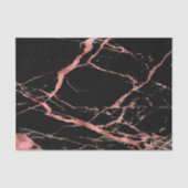 黒モダン大理石バラ金ゴールド結婚グリッター 薄葉紙 (正面)