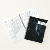 黒モダン大理石ミニマルレシピクックブック ノートブック (内部)