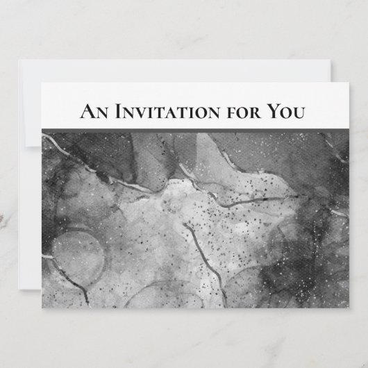 黒モダン大理石誕生日ディナーパーティーインビタ 招待状 (裏面)
