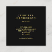 黒モダン大理石金ゴールドプロフェッショナル スクエア名刺 (裏面)