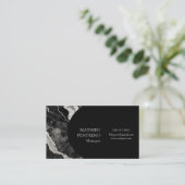 黒モダン大理石&シルバーフォーマルカスタム 名刺 (スタンド正面)