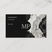 黒モダン大理石&シルバーフォーマルカスタム 名刺 (裏面)