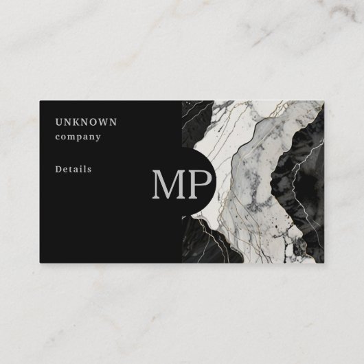黒モダン大理石&シルバーフォーマルカスタム 名刺 (裏面)
