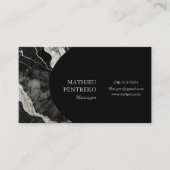 黒モダン大理石&シルバーフォーマルカスタム 名刺 (正面)
