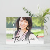 黒モダン字の書道に感謝書 サンキューカード (スタンド正面)